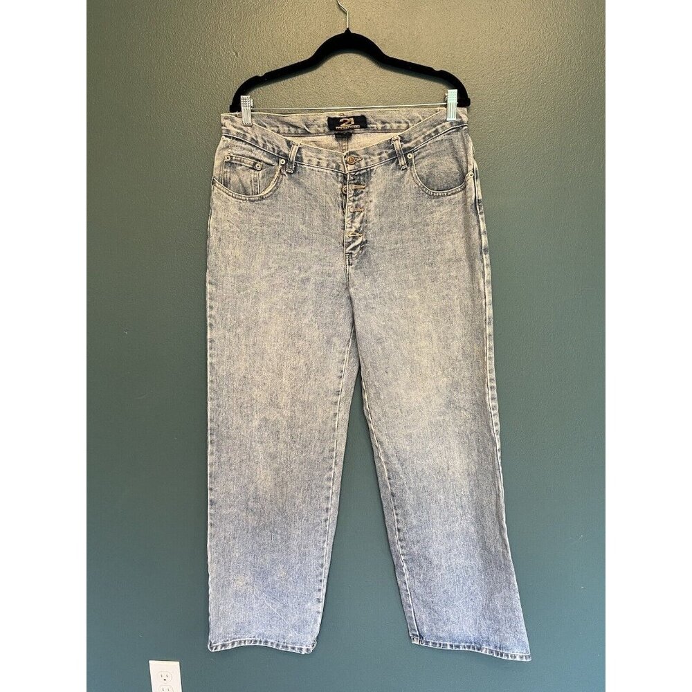 Vintage Rue 21 button fly Light Washed Wide Leg Jeans Size 14